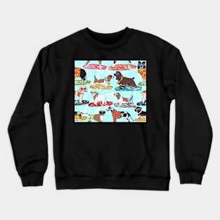 Dogs Surfing at the Beach Crewneck Sweatshirt